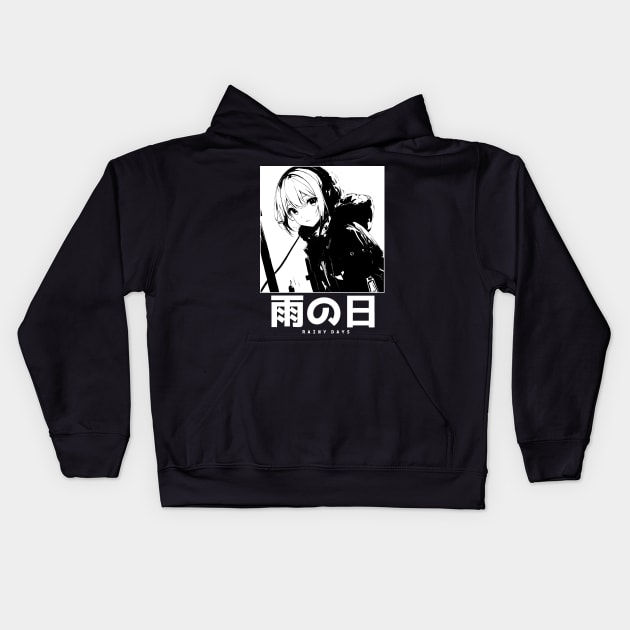 Lofi Beats | Lofi And Chill | Japanese Anime Manga Girl Aesthetic 3 Kids Hoodie by Neon Bang Bang